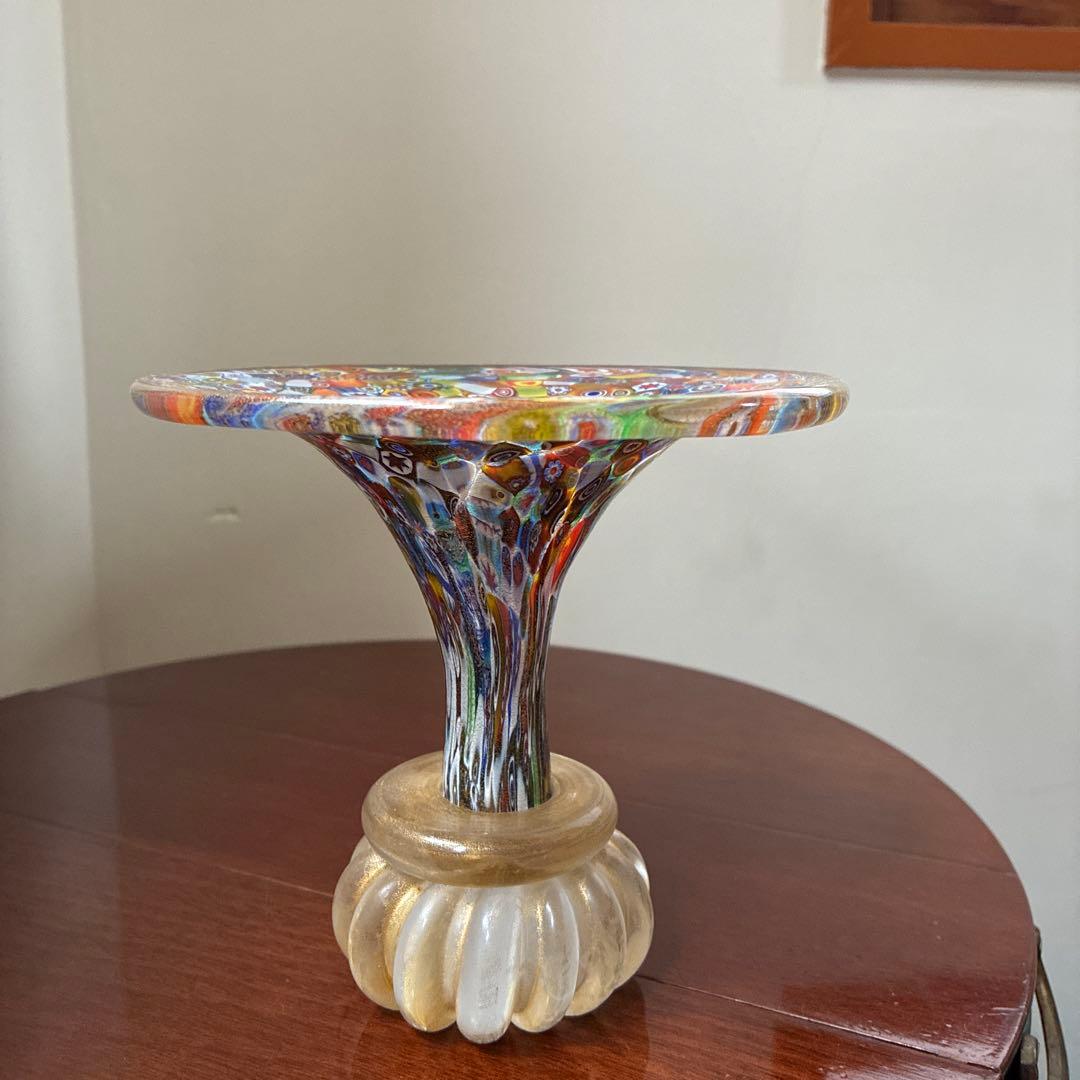 ミルフィオリ ムラーノ島の伝統ガラス　そのままお飾り、花瓶にも