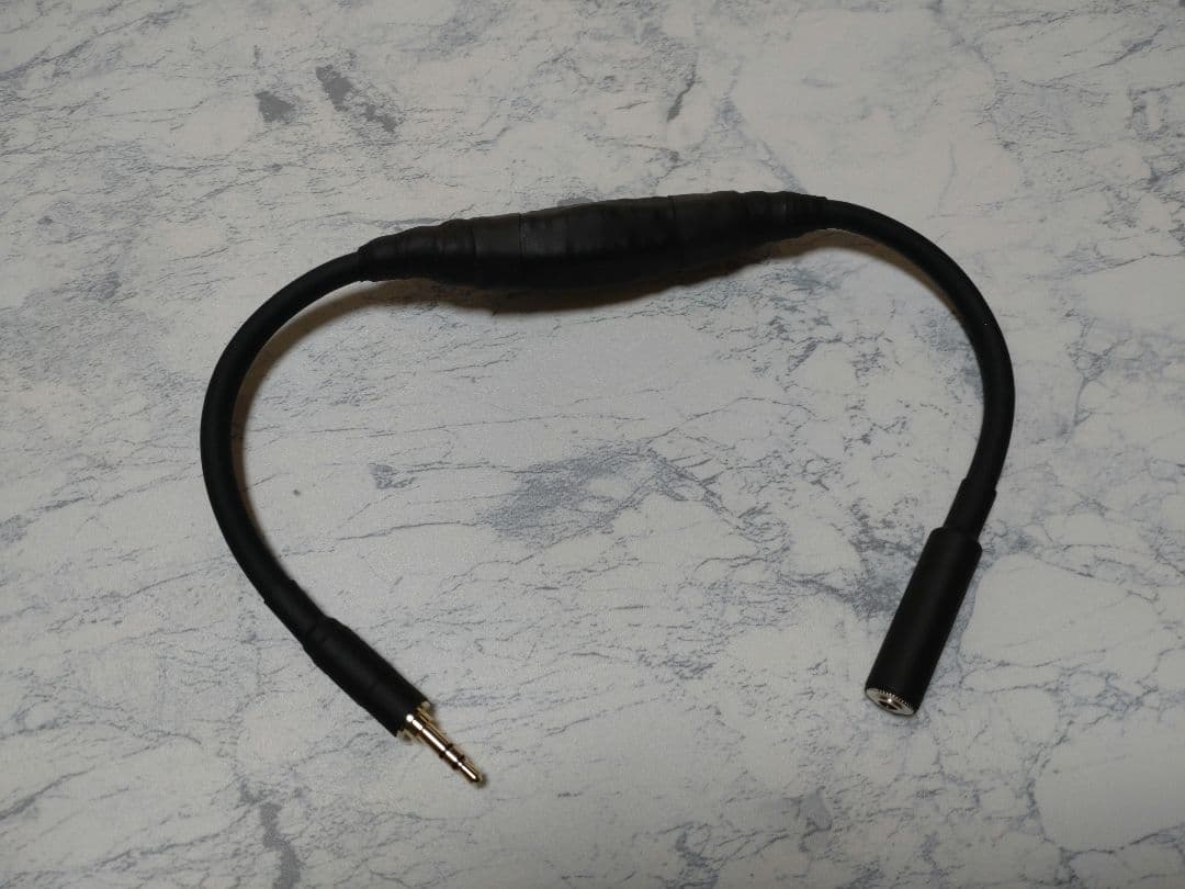 【最新作】3.5分散型カタパルト搭載　3.5mm3極メス-オス　約38cm 黒