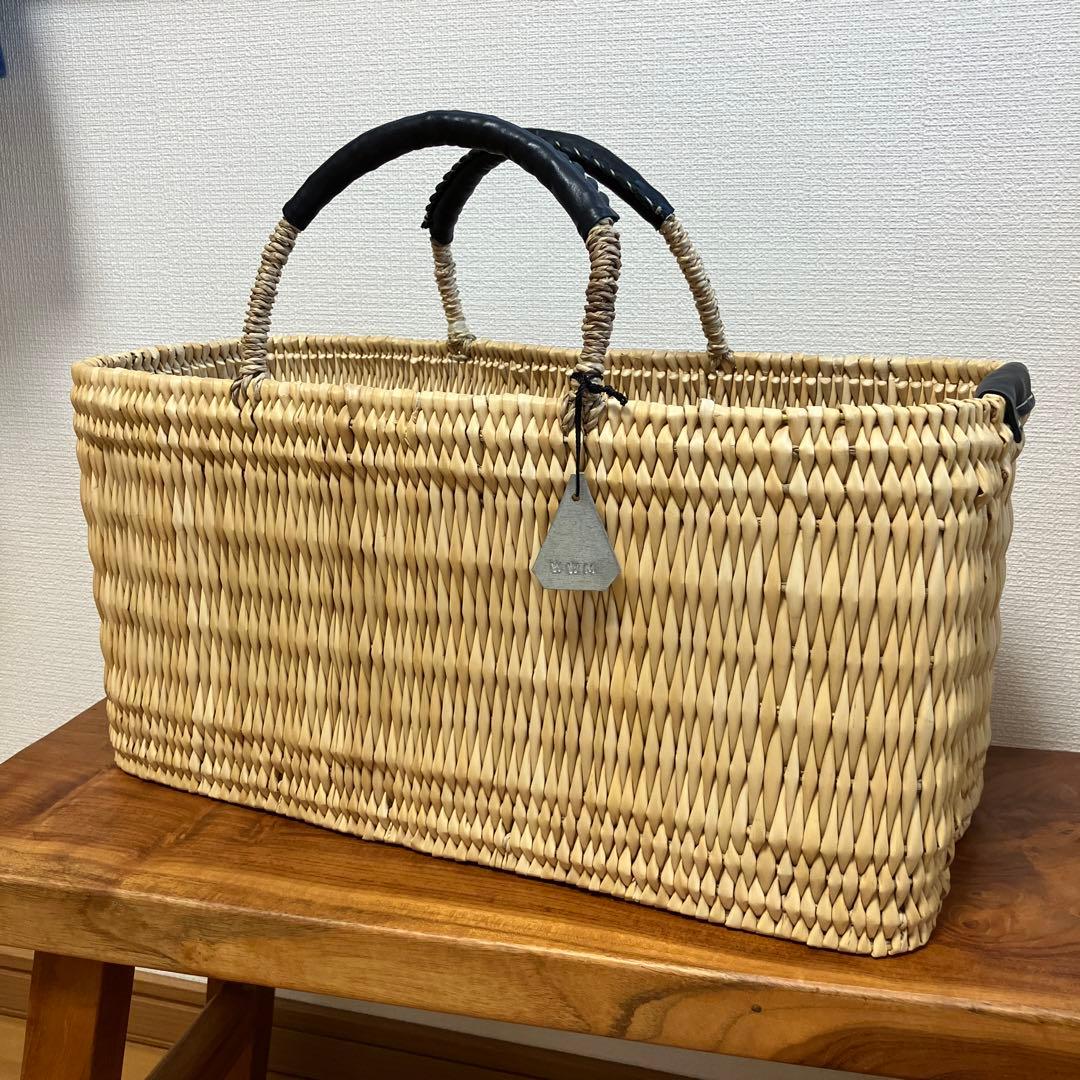 warang wayan ワランワヤン　ストローかごバッグ 浅型 L ブラック
