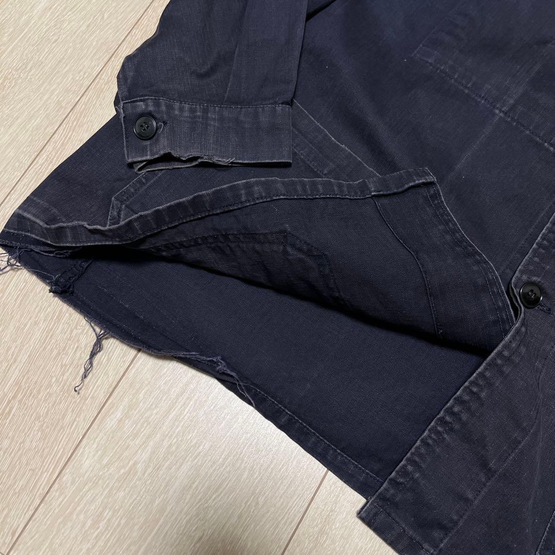 50s 60s 黒 ヘリンボーン ワークジャケット ヴィンテージ カバーオール