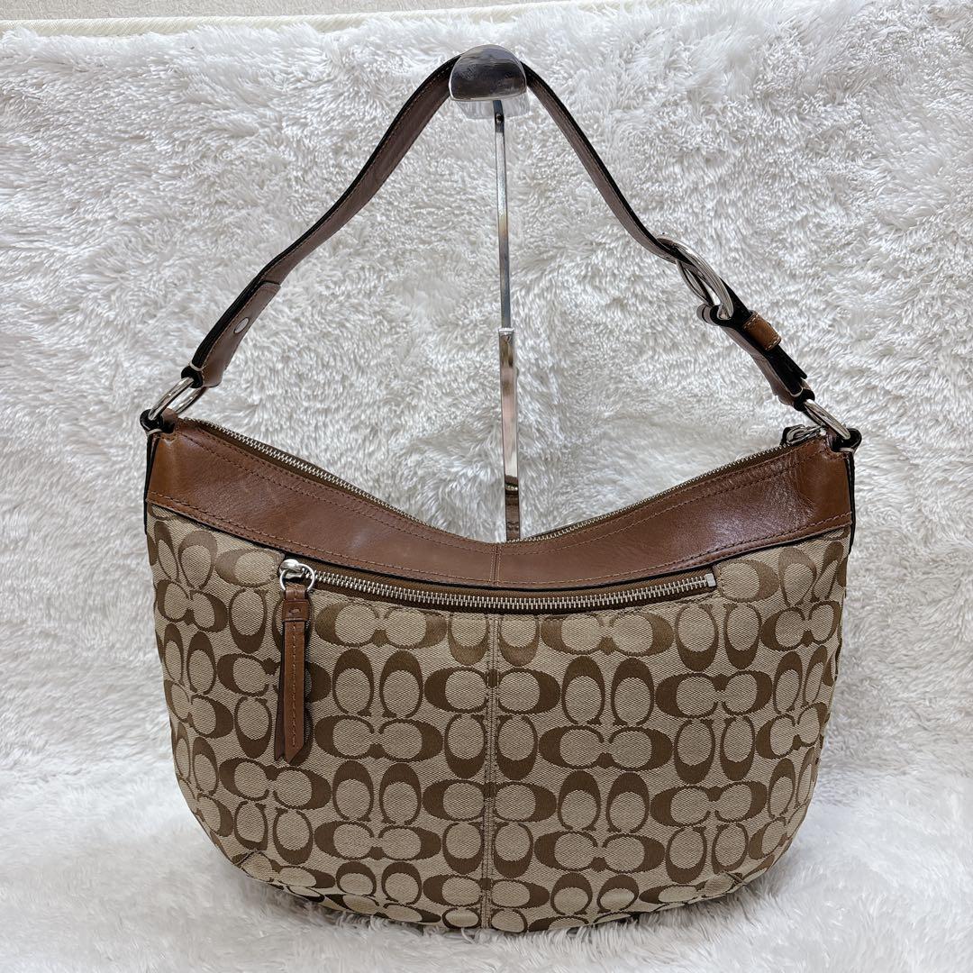 Coach コーチ シグネチャー柄 ホーボー ワンショルダーバッグ