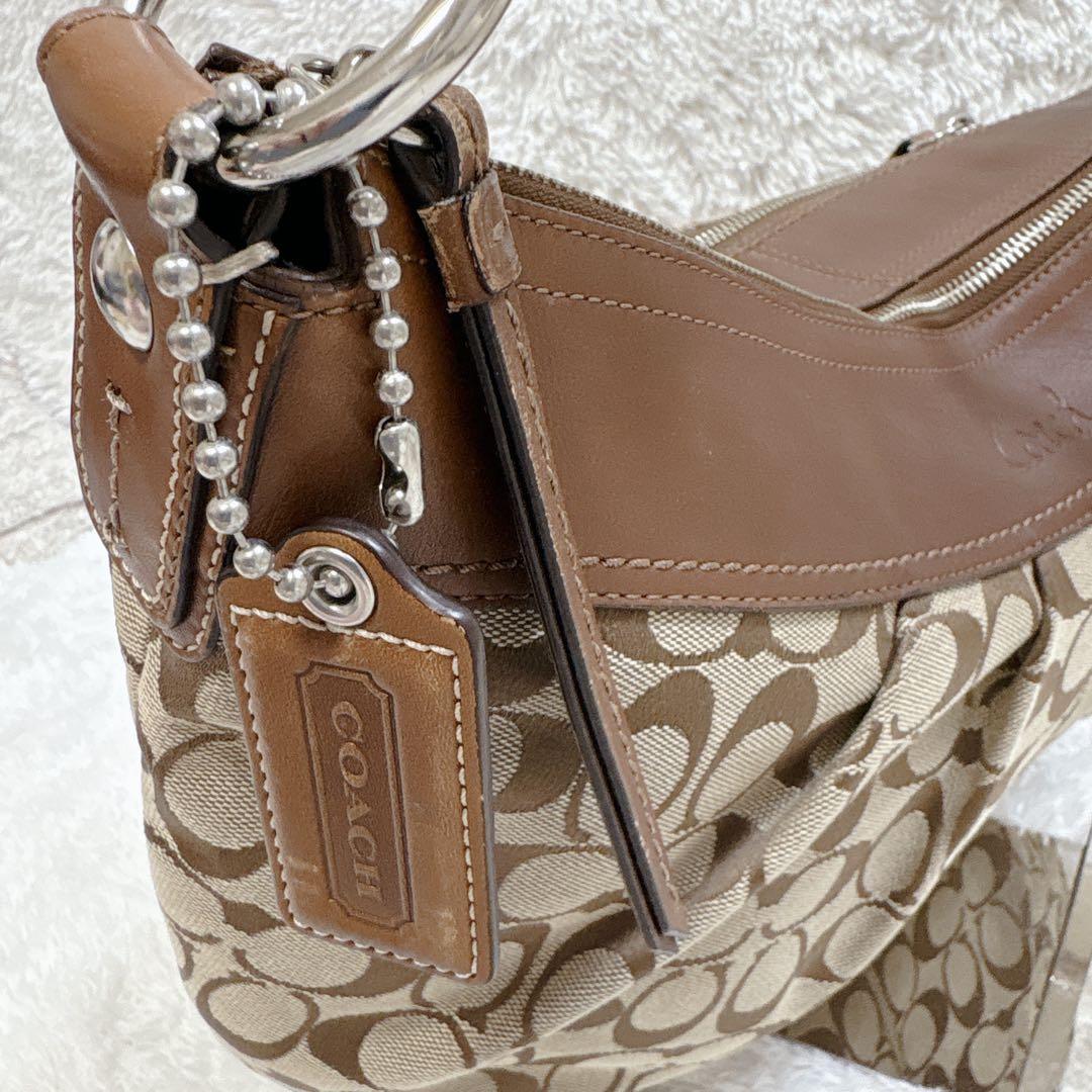 Coach コーチ シグネチャー柄 ホーボー ワンショルダーバッグ
