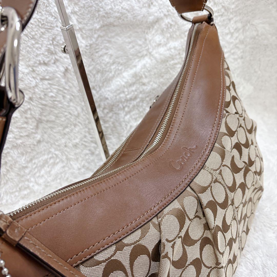 Coach コーチ シグネチャー柄 ホーボー ワンショルダーバッグ