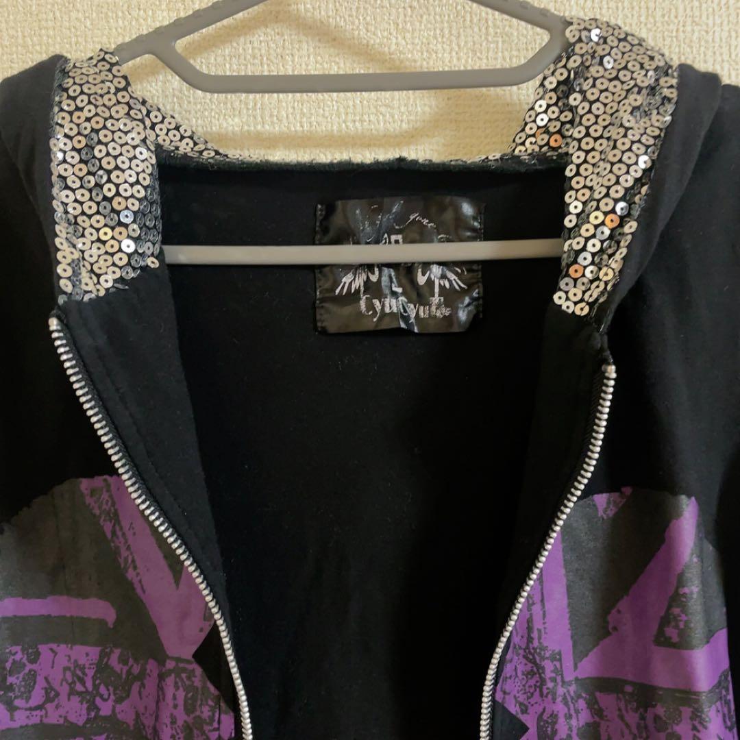 tutuha 猫耳 スパンコール スカルパーカー 平成 レア ねこ