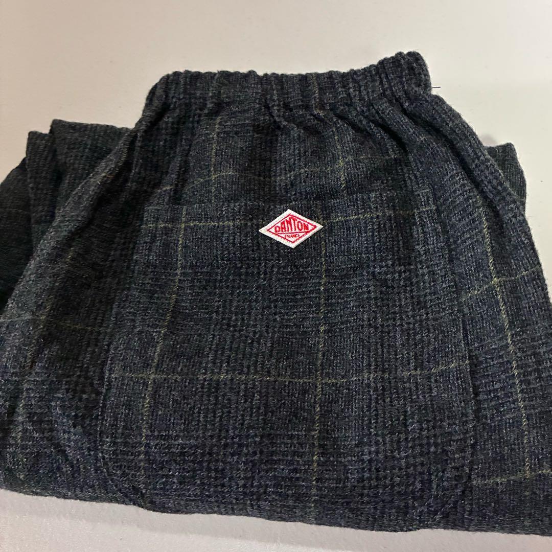 ダントン ウール イージーパンツ グレンチェック 日本製