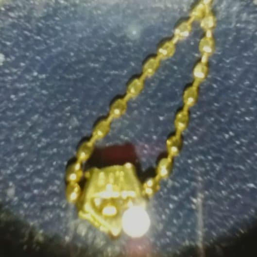 k18一粒ダイヤ0.09ctネックレス ボールチェーン