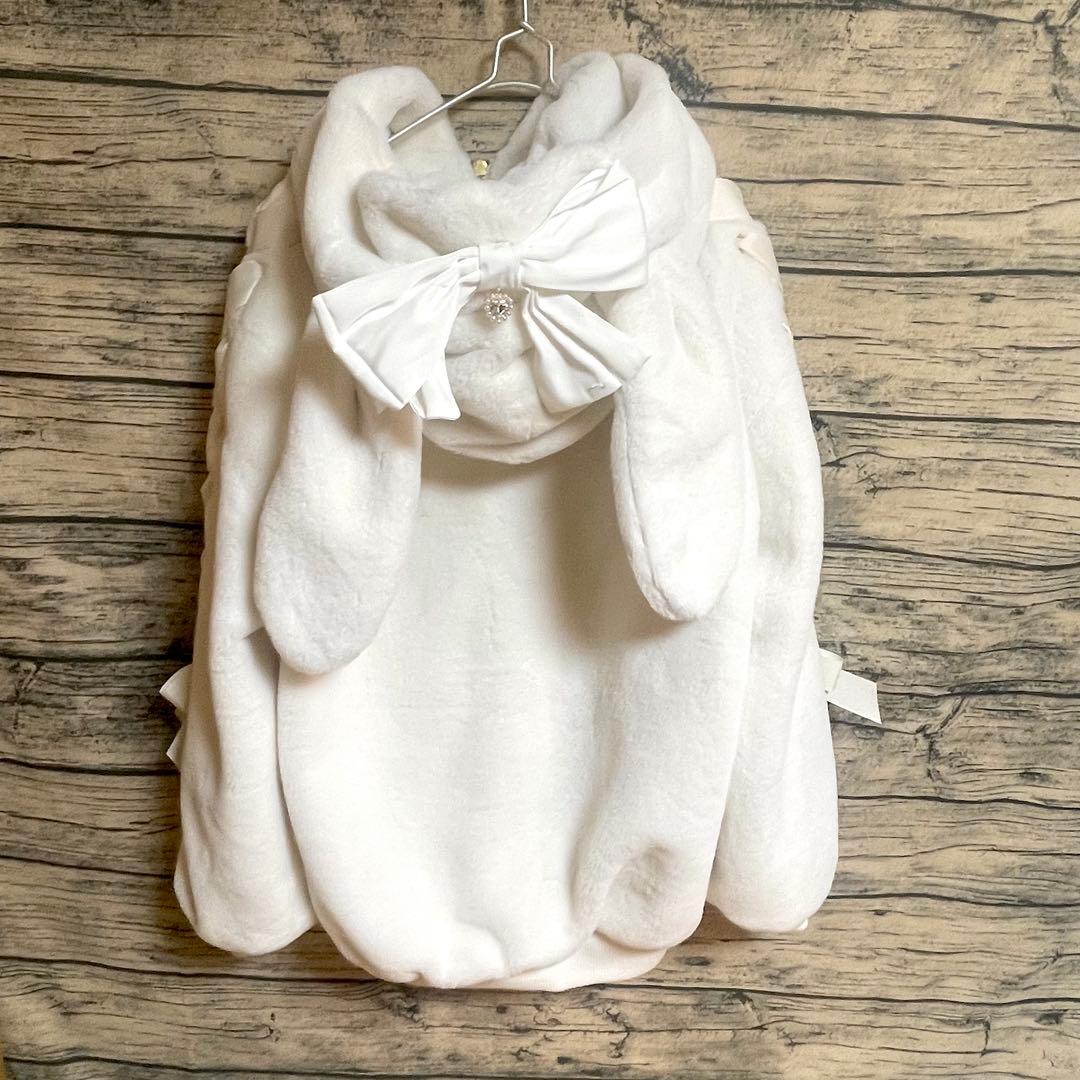 リボンうさみみファーブルゾン ホワイト 0