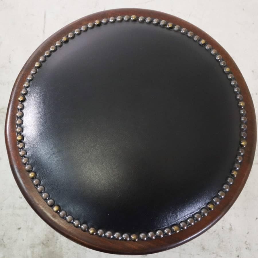 6脚まとめ買い6 ルーマニア製 ハイスツール ビーチ材 ブラック PVCレザー