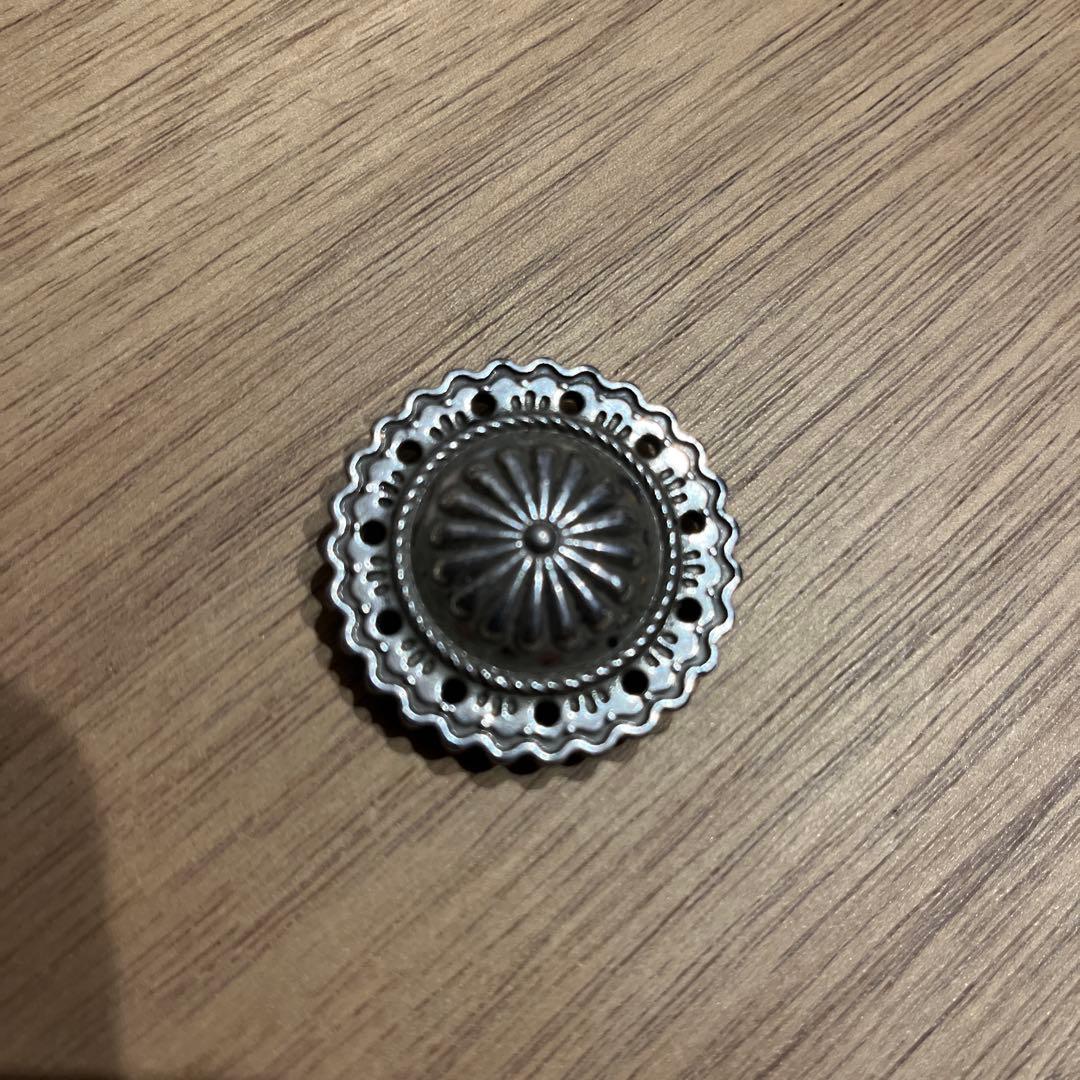 フラワーコンチョ　ハンドメイド　ケース　ブラック