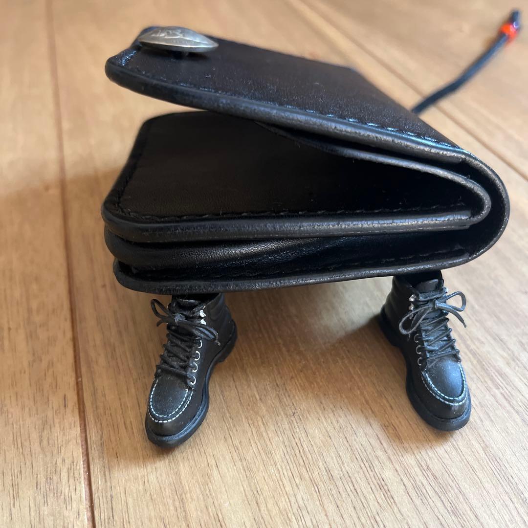 フラワーコンチョ　ハンドメイド　ケース　ブラック