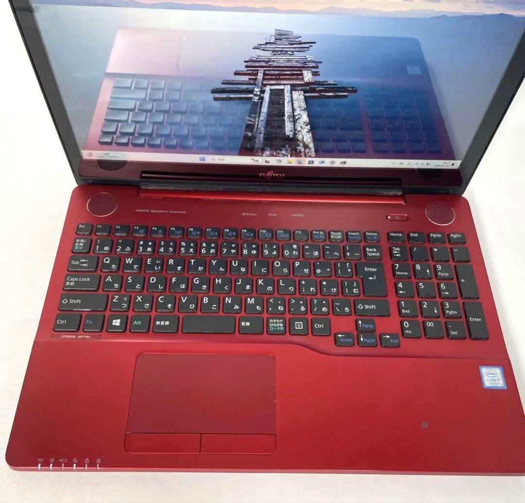 最高峰i7✨たっぷり1000GB✨富士通ノートPC✨Win11✨上品レッド