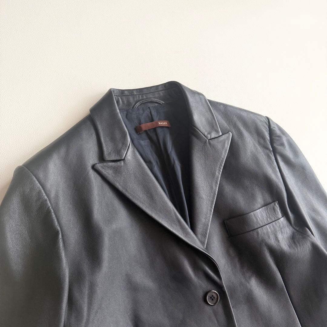 【バリー】レザージャケット 羊革 ブラック テーラード 高級感 イタリア製 40