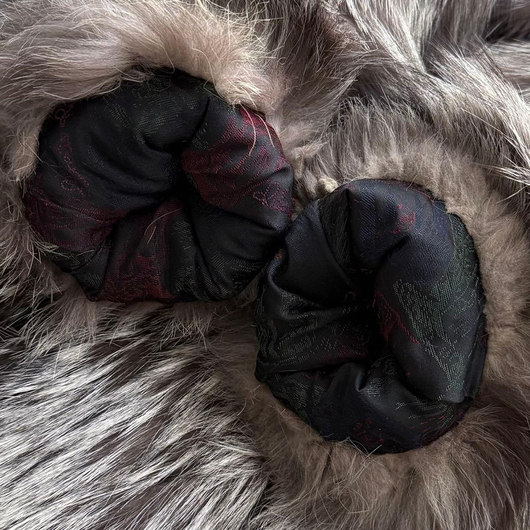 肉厚◎SAGA 希少デザイン シルバーフォックス ファーコート 毛皮 毛並み◎