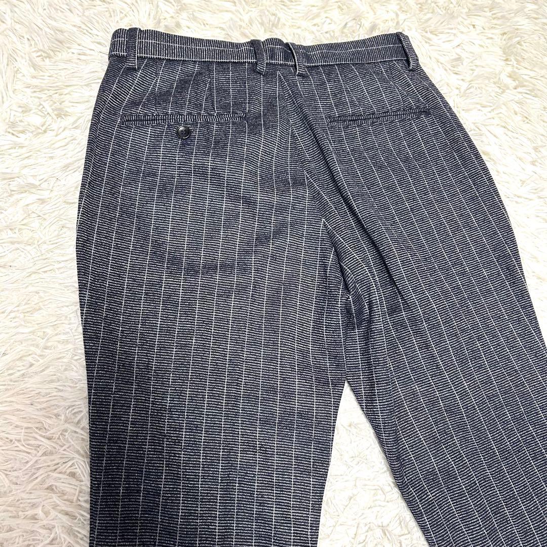 未使用タグ付【金のパジャマスーツ】プレミアムウールセットアップ 紺ストライプBM