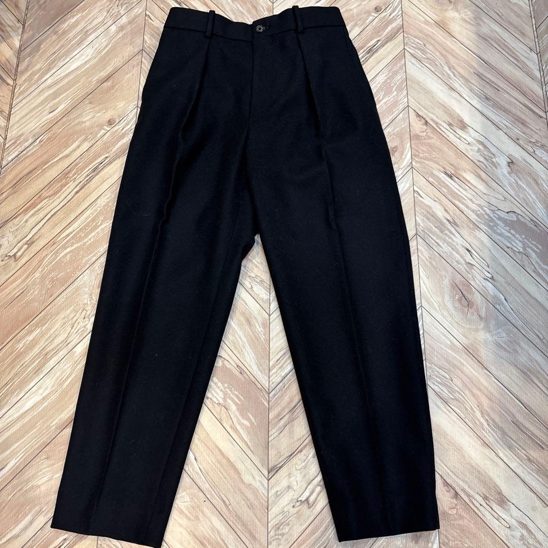 MARKAWARE　FRONT PLEATS PEGTOP ウール フランネル黒