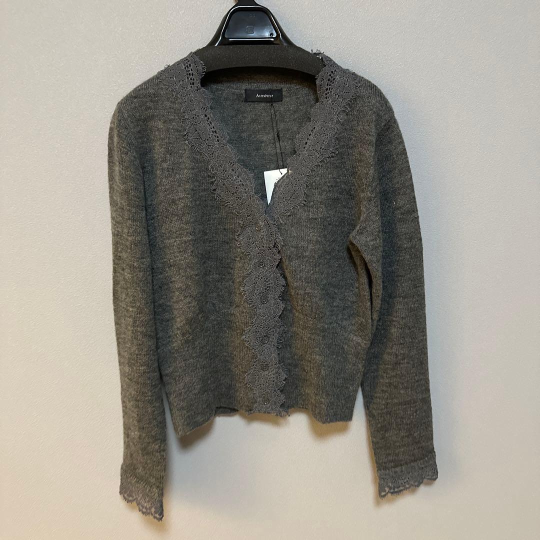 aimeine シアーモヘヤレースカーディガン