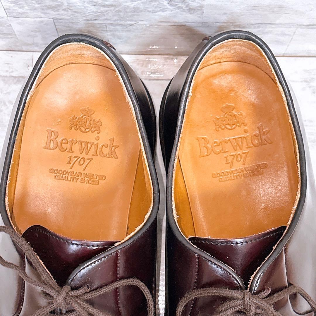 美品✨バーウィック プレーントゥ 3680 ダイナイトソール 革靴 8.5 茶
