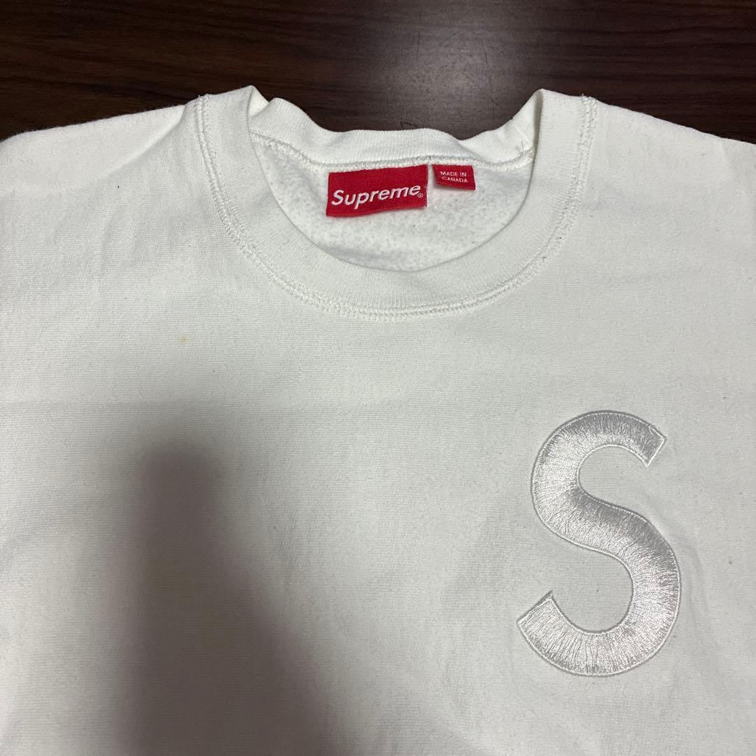 Supreme Sロゴ トレーナー ホワイト サイズSmall