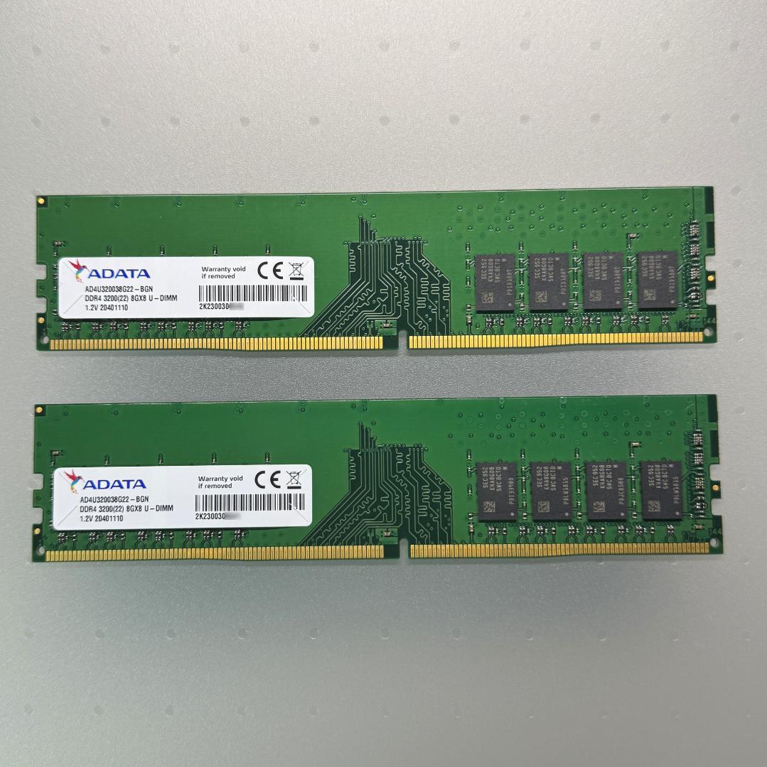 [中古] DDR4 3200 DIMM 8GB 2枚