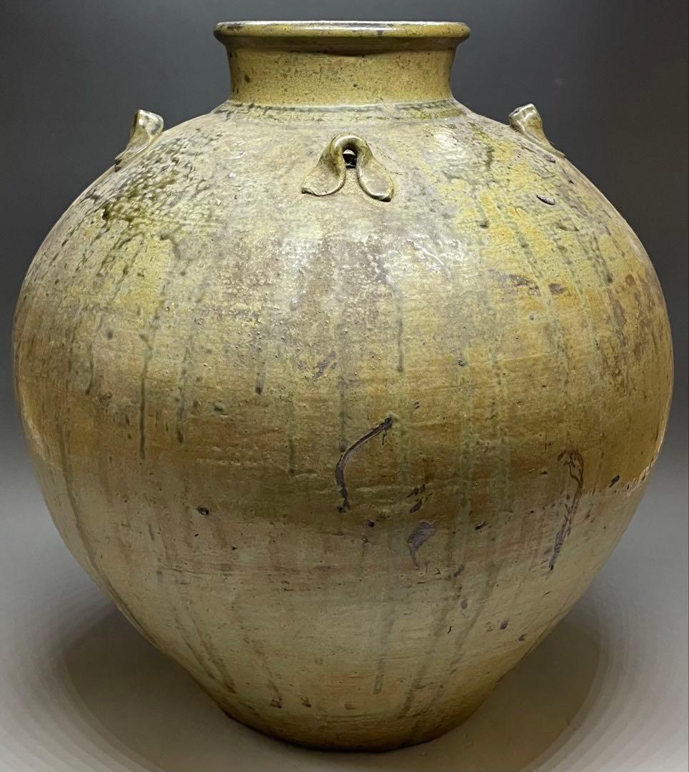 ヨシモ※プロフ必読※　呂宋壺　四耳葉茶壺　36.5cm 　T916