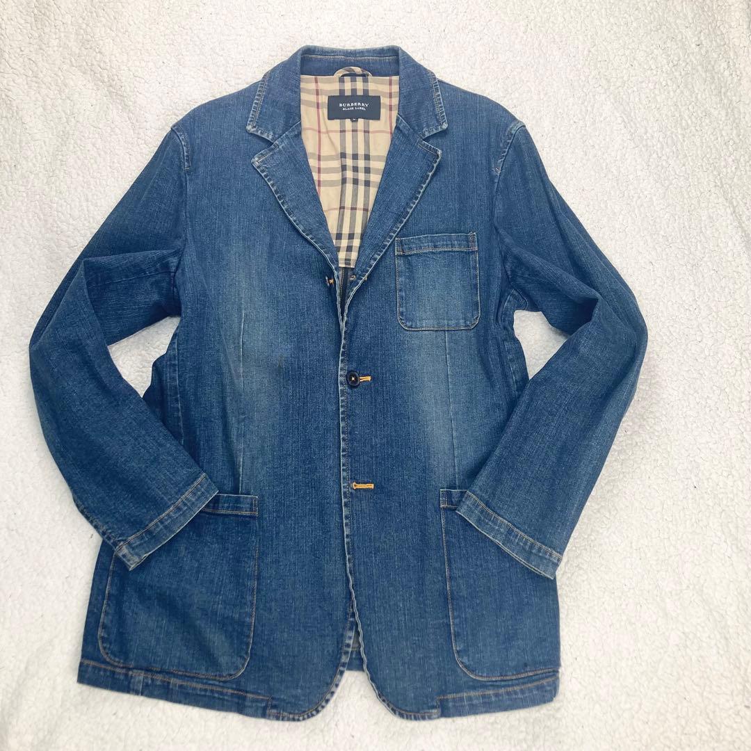 バーバリーブラックレーベル デニム アンコンジャケット ノバチェック