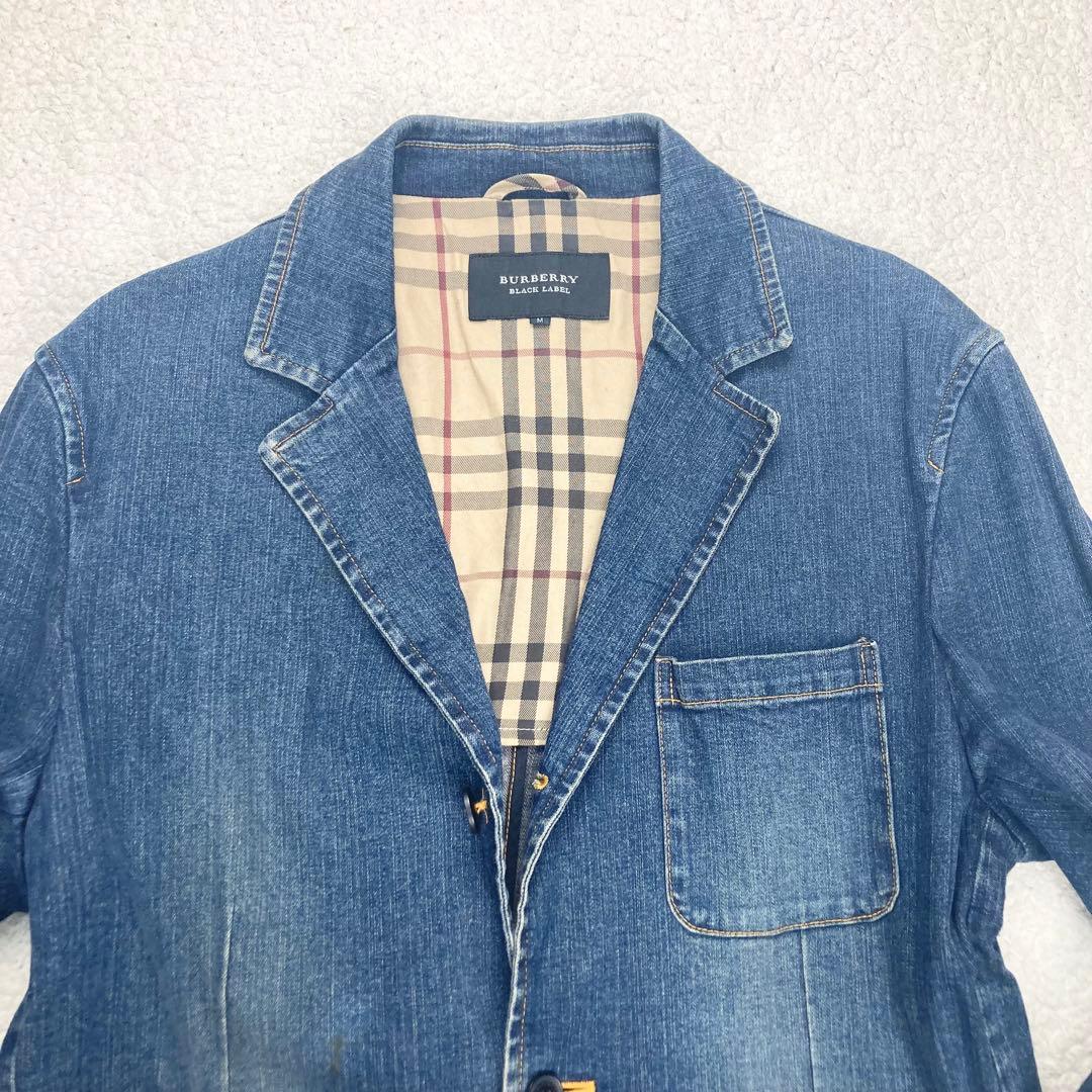 バーバリーブラックレーベル デニム アンコンジャケット ノバチェック