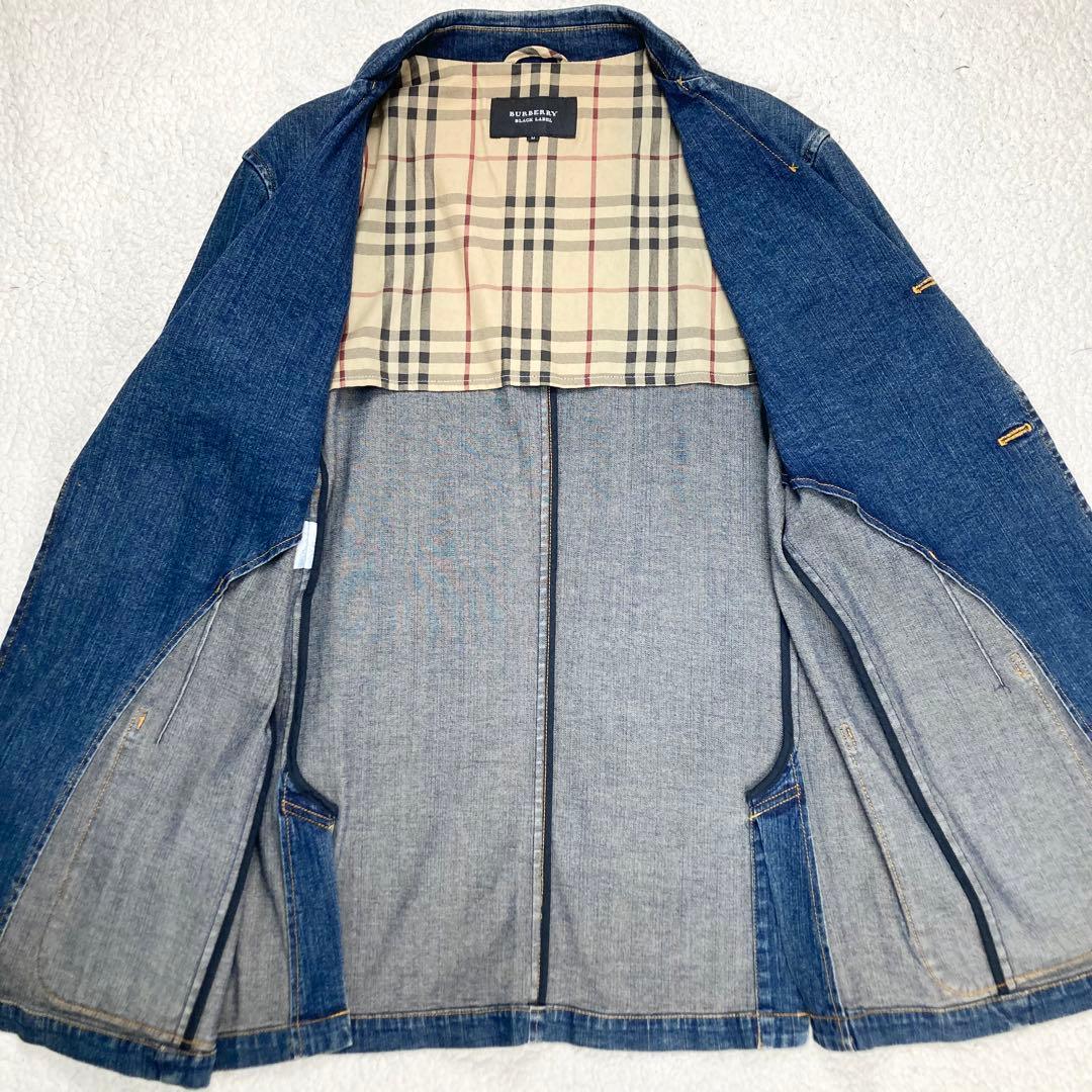 バーバリーブラックレーベル デニム アンコンジャケット ノバチェック