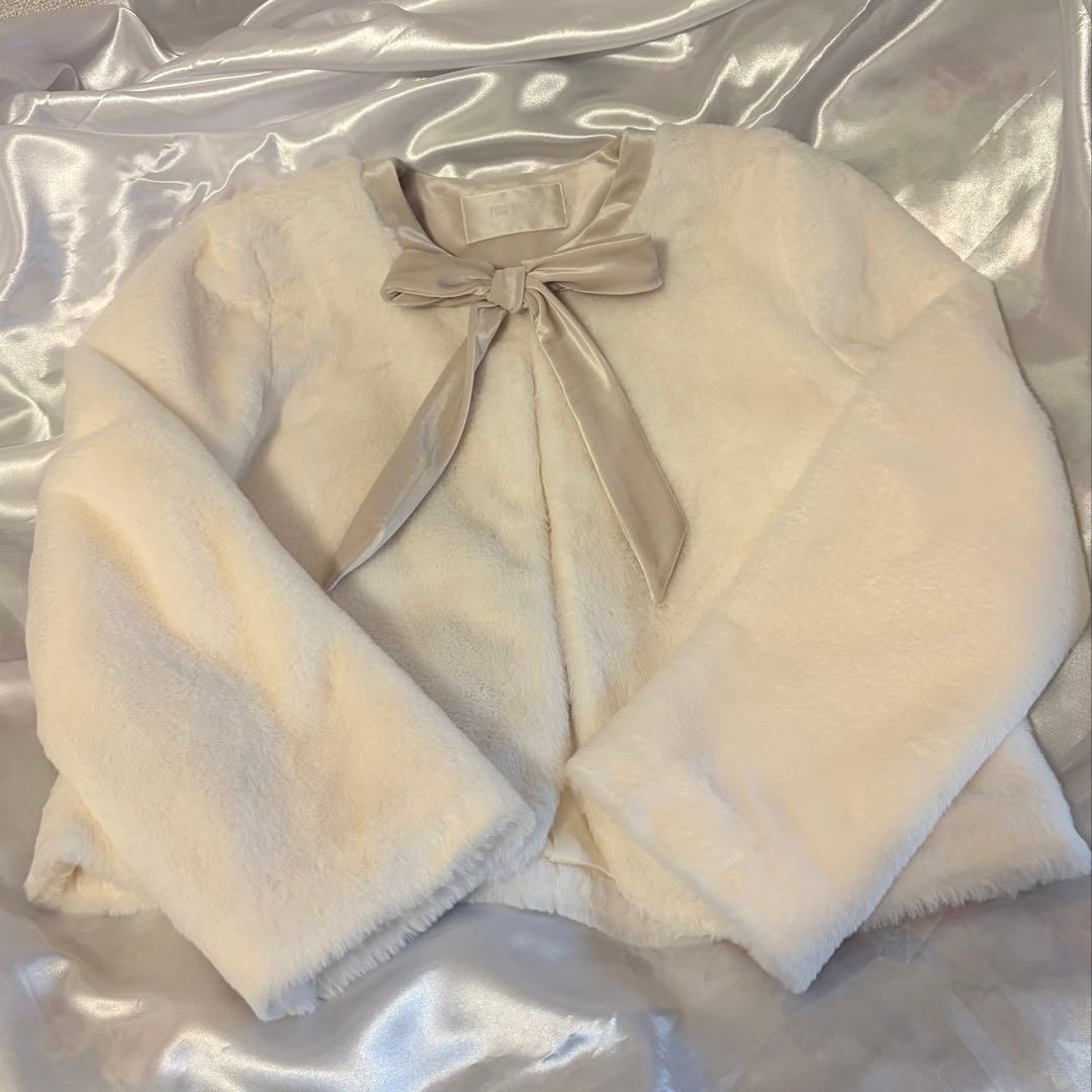 ピンクハウス エコファー ジャケット ホワイト Mサイズ