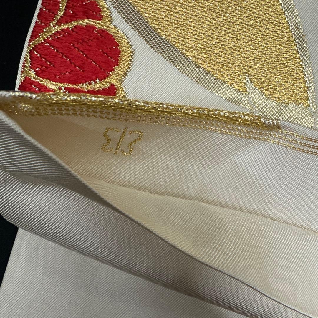 川島織物 ジュニア用 七五三 白地 七宝 全通 袋帯