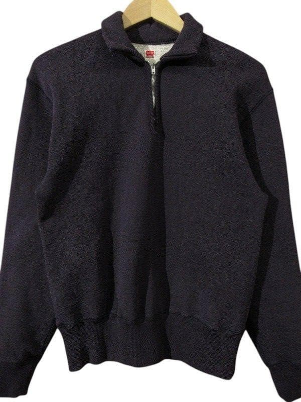 24AW トロフィークロージング 先染め ナス紺 ハーフジップ スウェットシャツ