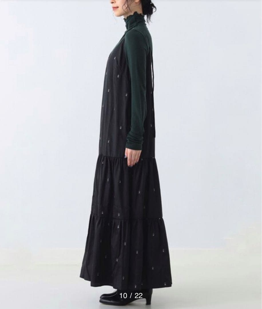 美品ne Quittez pas エンブロイダリーキャミソールドレスワンピース