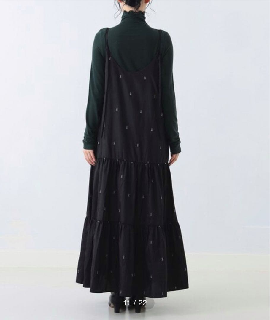 美品ne Quittez pas エンブロイダリーキャミソールドレスワンピース