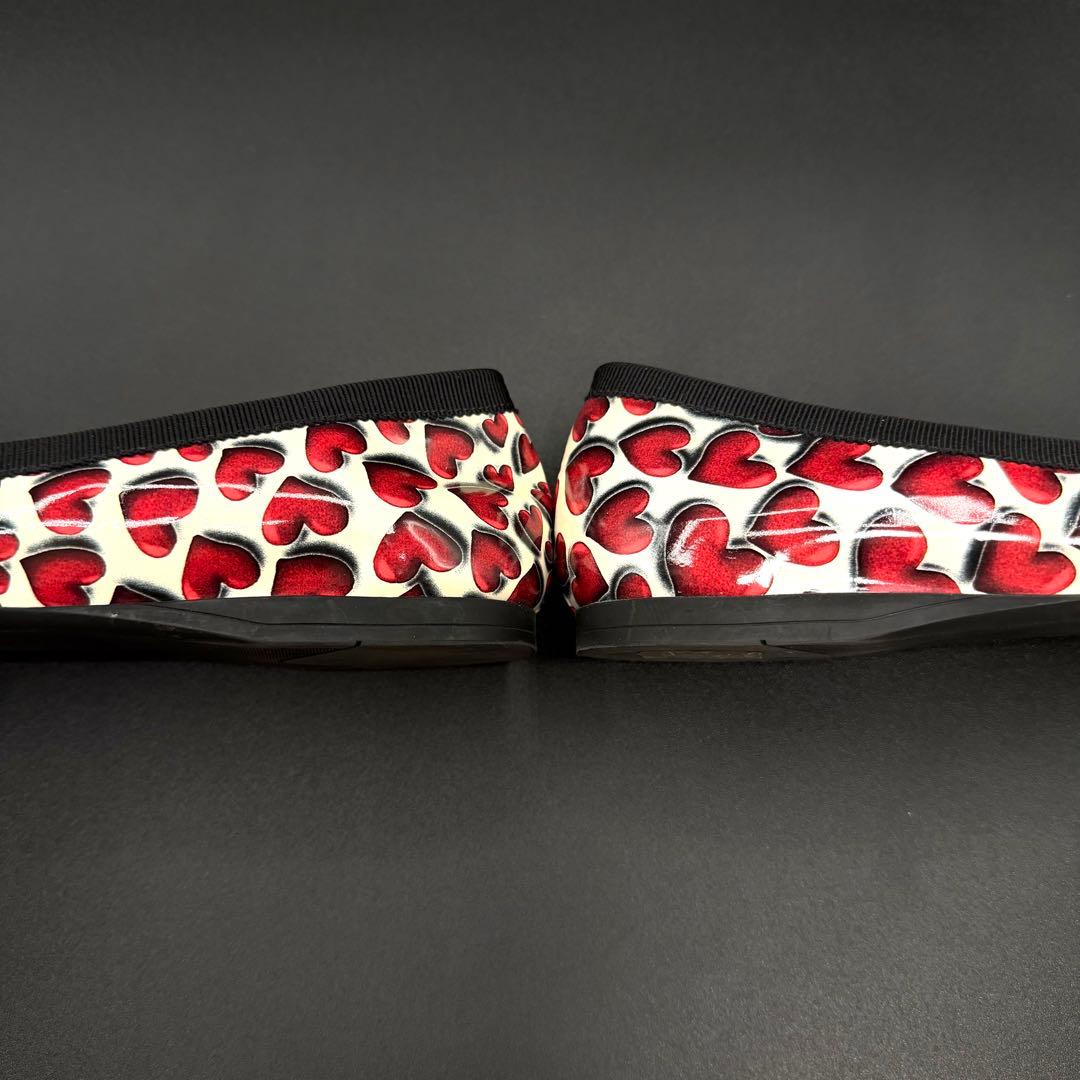 極美品　PRADA ハート柄 フラットシューズ　エナメル　24㎝　箱付き