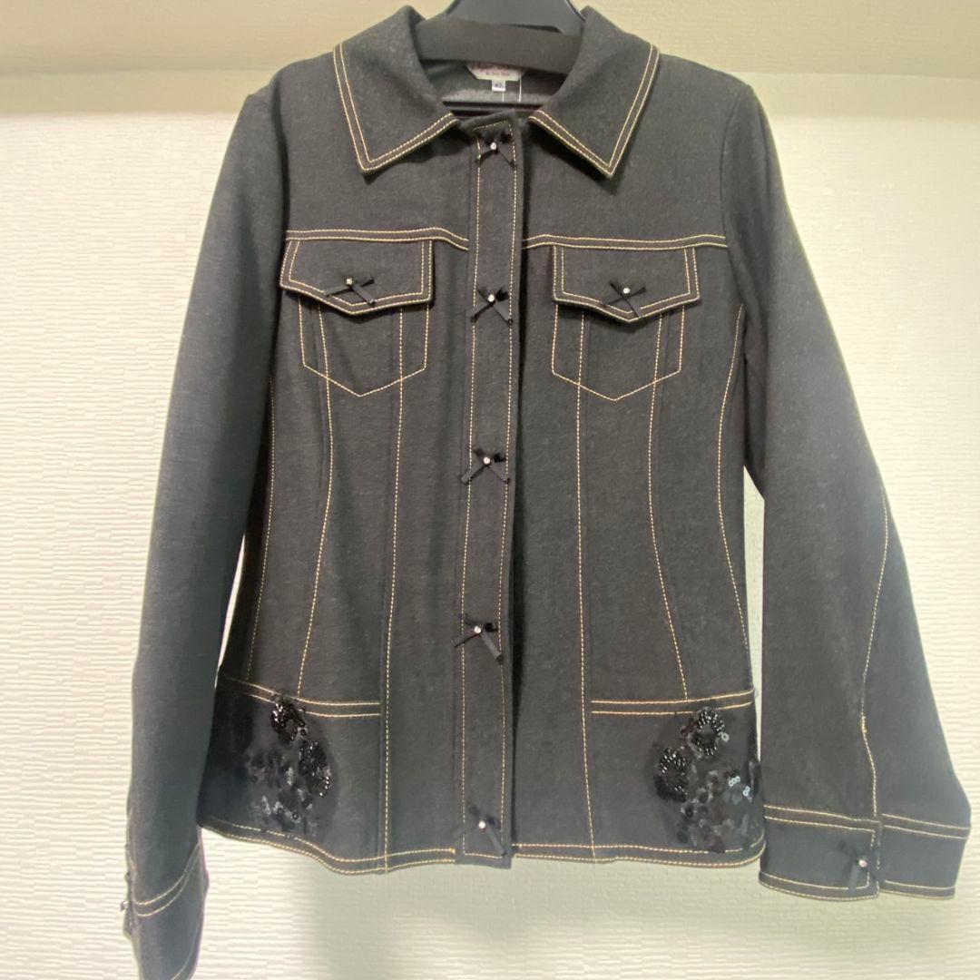【新品】スーパービューティー♡デニムジャケット42♡ブラック