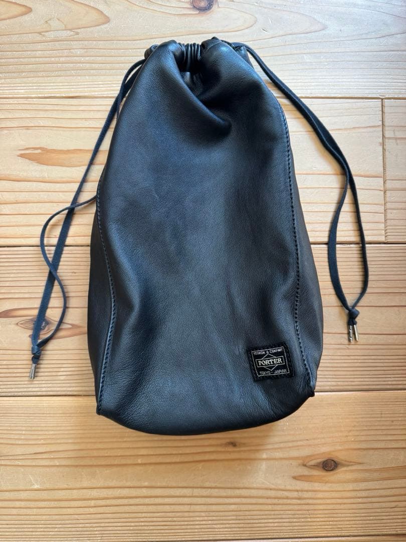 限定商品 PORTER SAC POUCH(L) ポーチ ラムレザー 黒