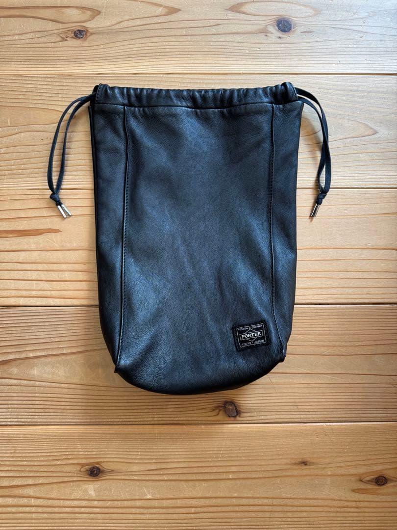 限定商品 PORTER SAC POUCH(L) ポーチ ラムレザー 黒