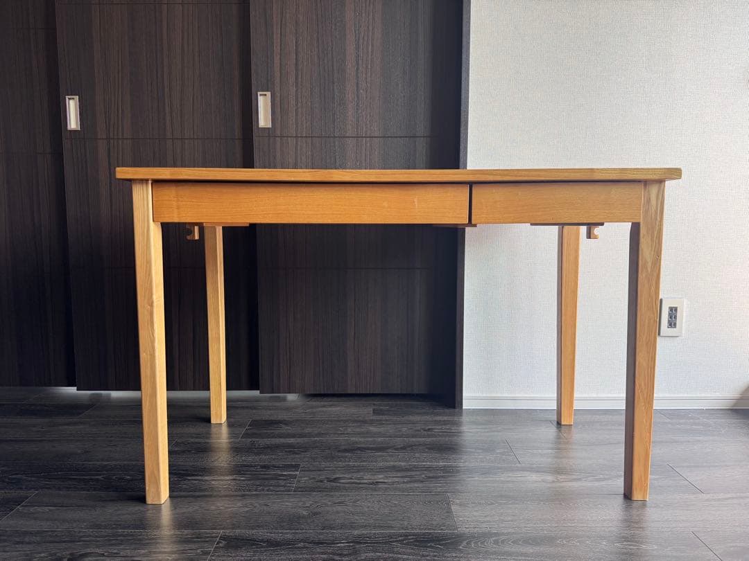 木製シンプル学習机 引き出し付き