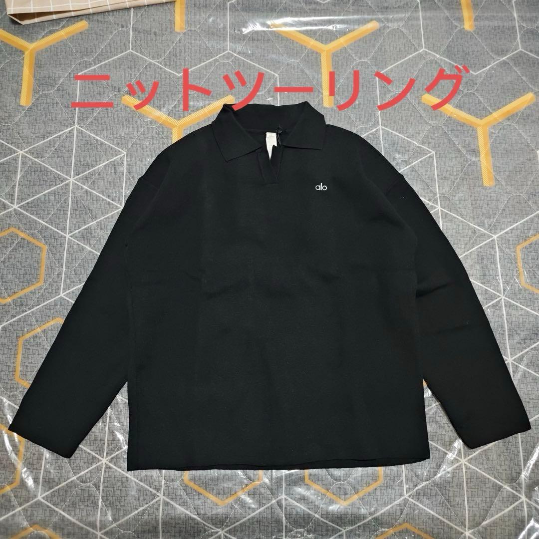 Alo Yoga グレー ポロシャツ & パンツ セットアップ Black