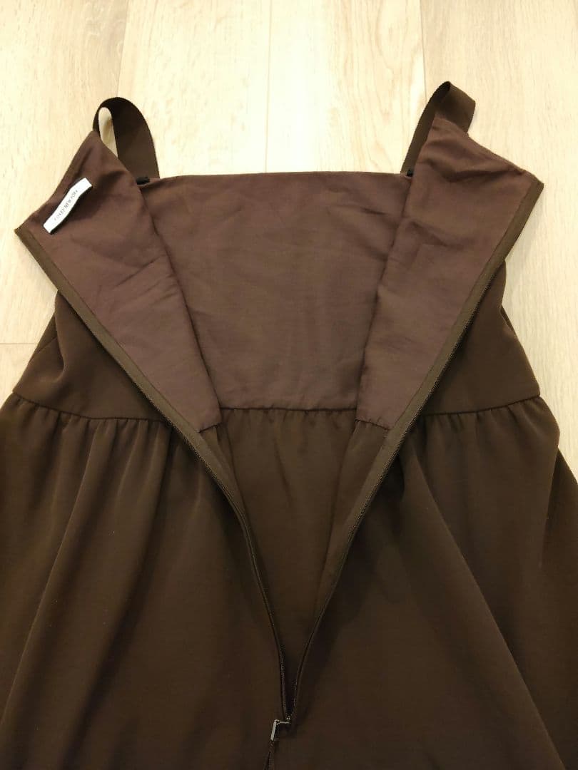 FOXEY NEW YORK ノースリーブ ティアード　ワンピース ブラウン