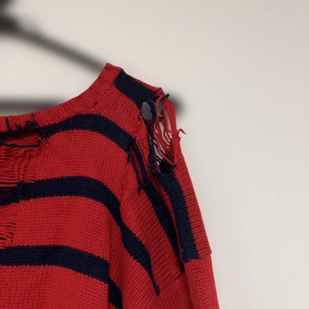 ポロ　ラルフローレン　ボーダー　ダメージ加工