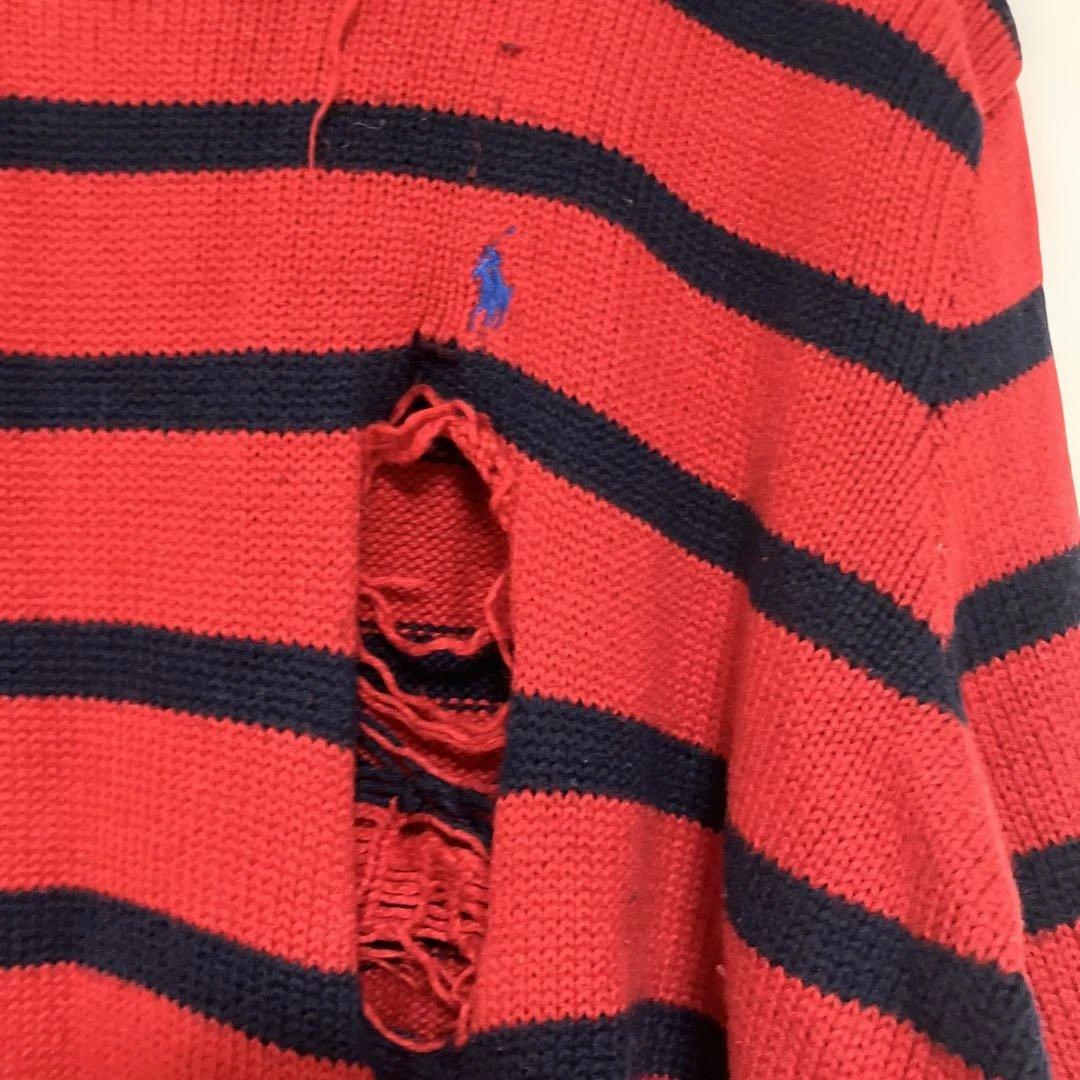 ポロ　ラルフローレン　ボーダー　ダメージ加工