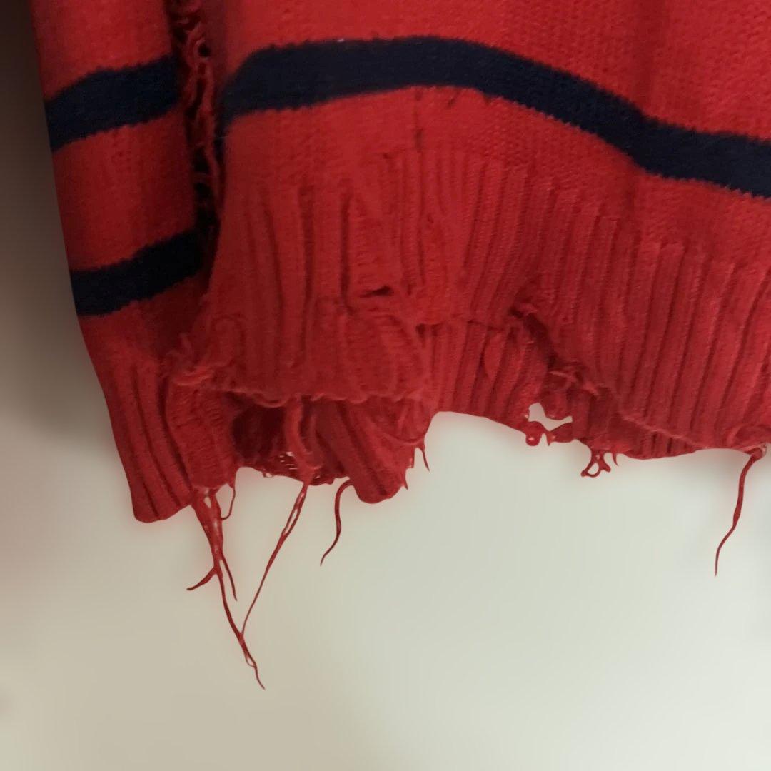 ポロ　ラルフローレン　ボーダー　ダメージ加工