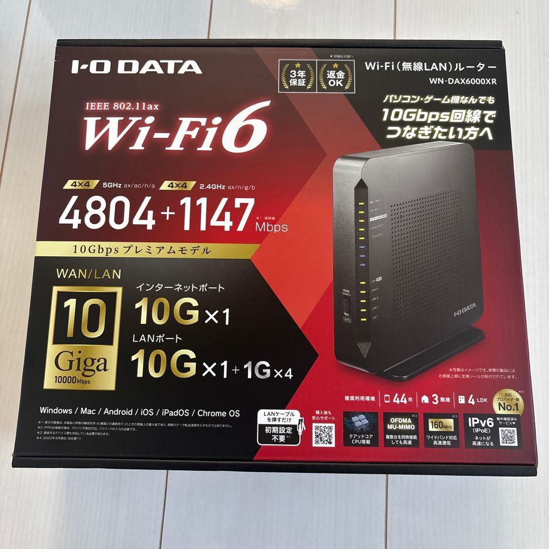 I-O DATA Wi-Fi 6 10ギガ対応 WN-DAX6000XR