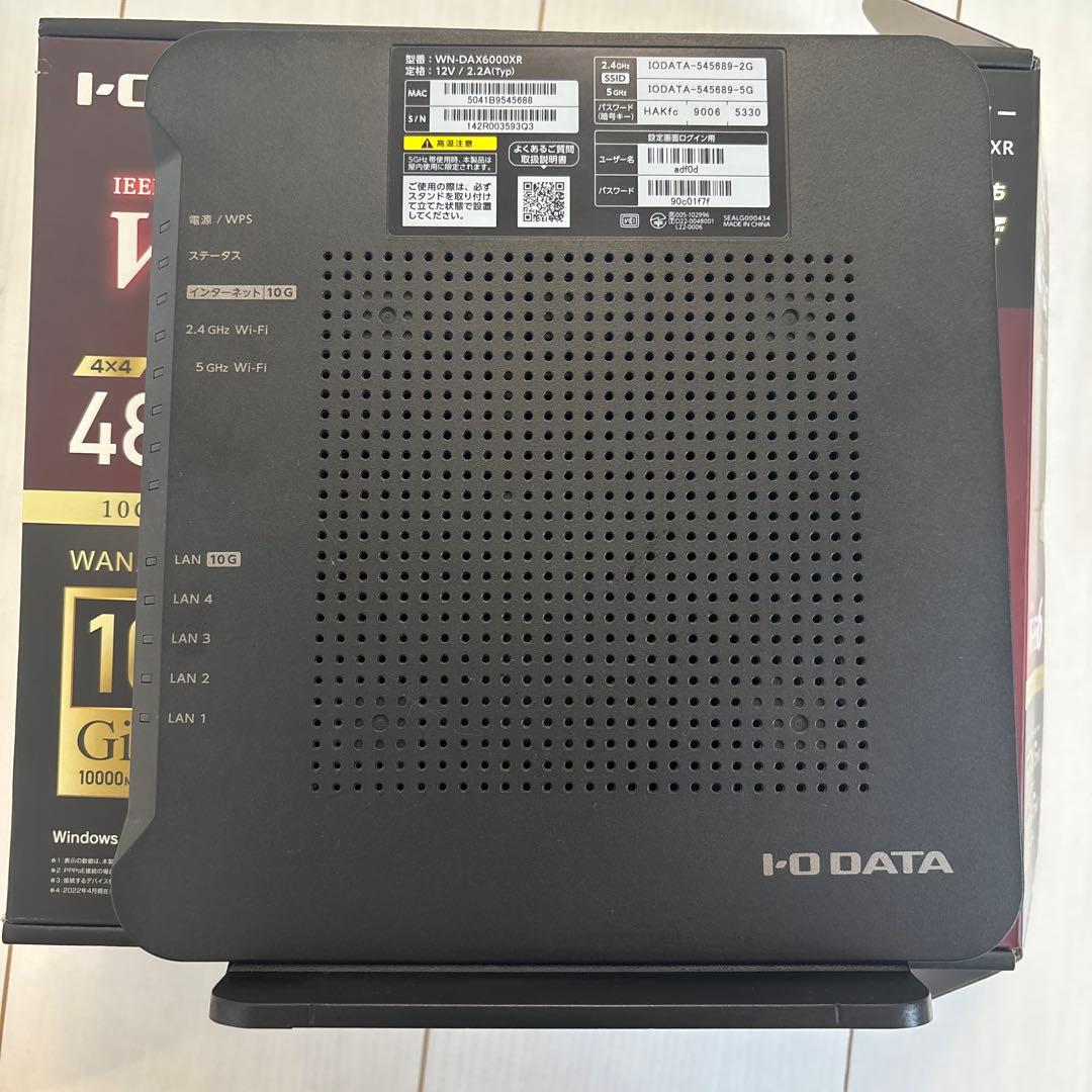 I-O DATA Wi-Fi 6 10ギガ対応 WN-DAX6000XR