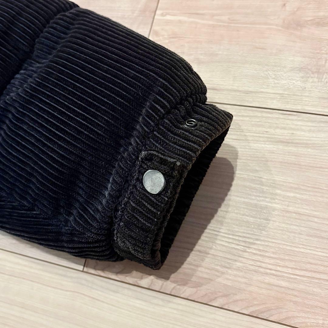 ZARA コーデュロイ ダウンジャケット パフジャケット ブラック XL メンズ