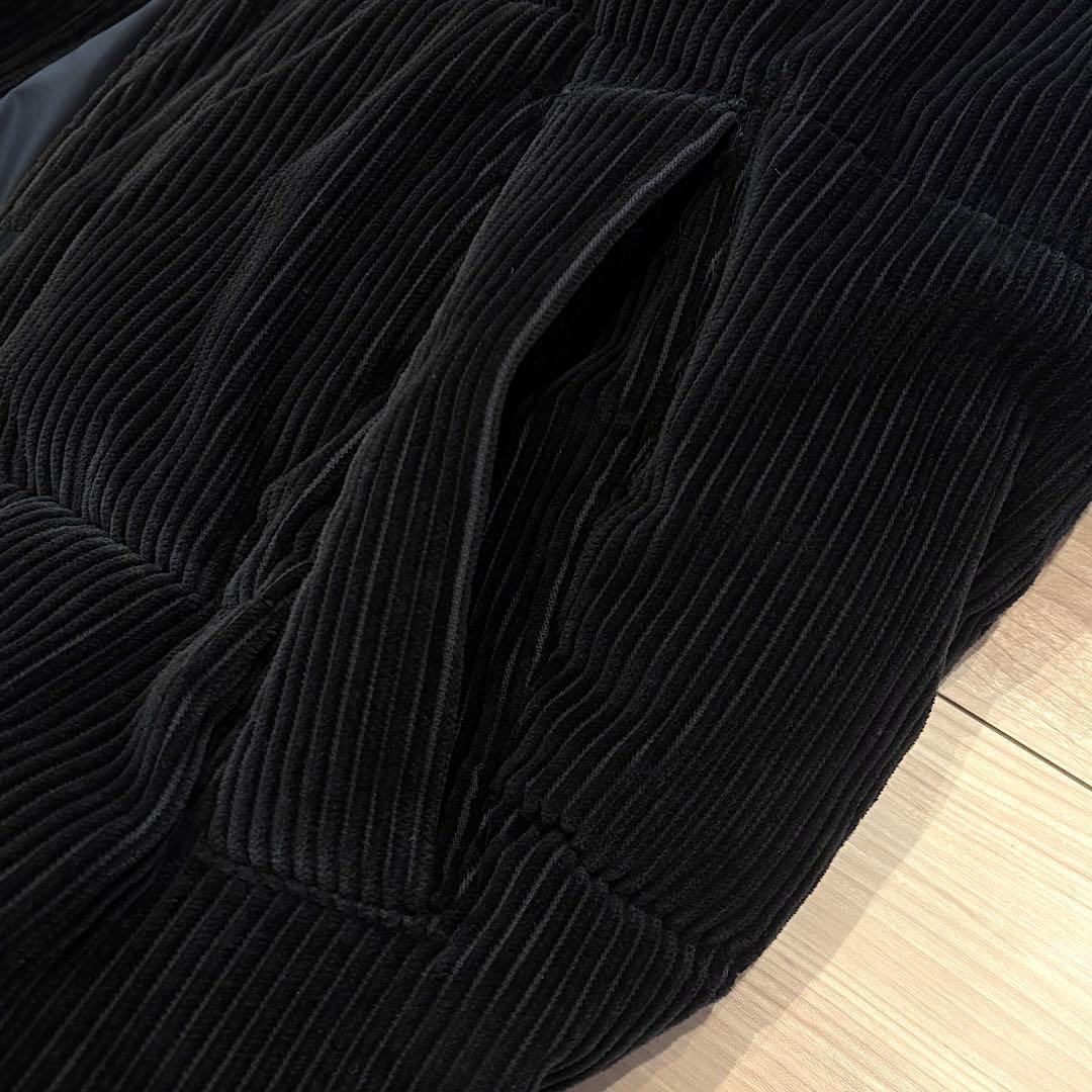 ZARA コーデュロイ ダウンジャケット パフジャケット ブラック XL メンズ