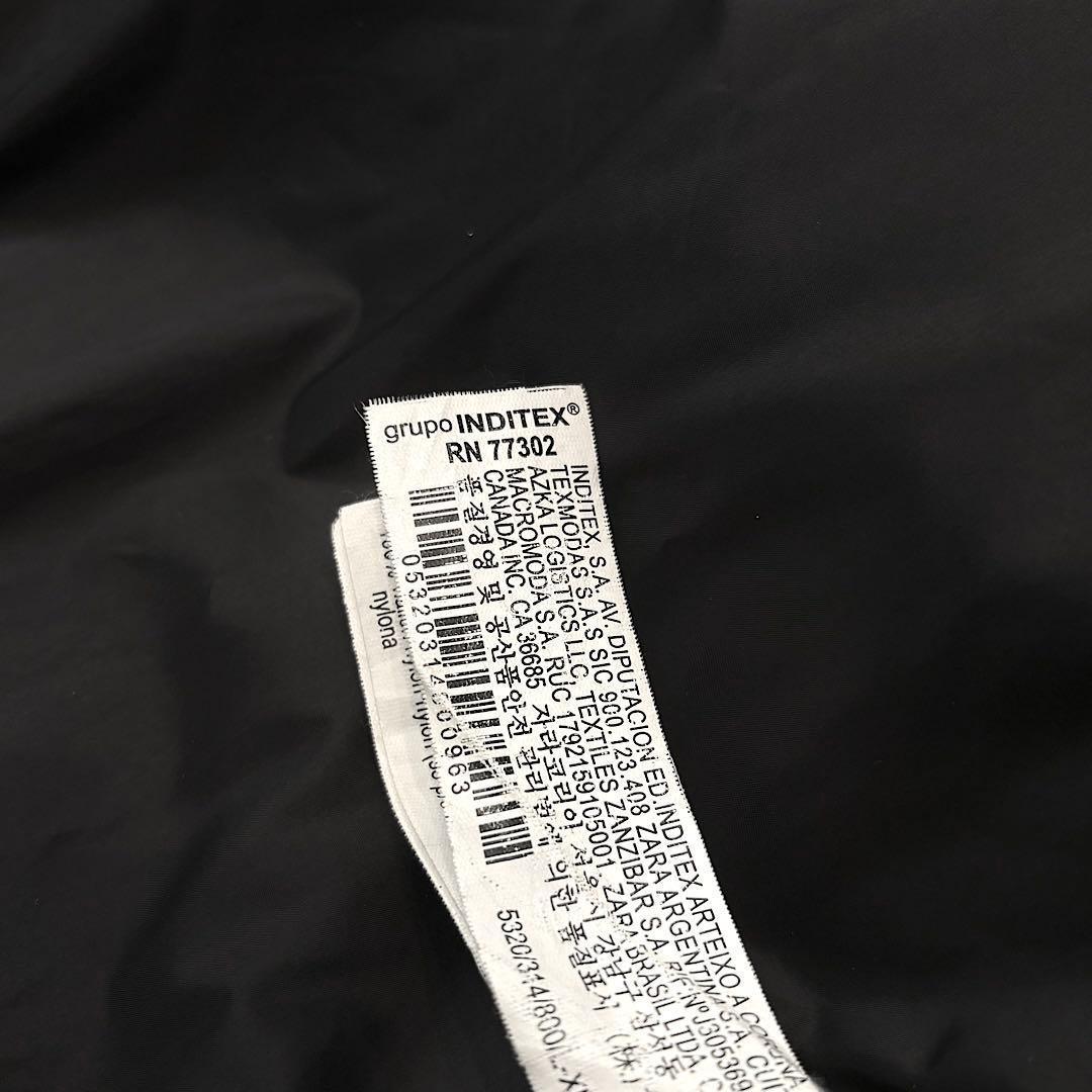 ZARA コーデュロイ ダウンジャケット パフジャケット ブラック XL メンズ