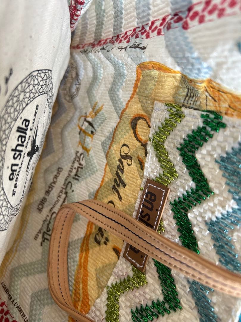 新品未使用eni shallaエンシャラハンドメイドトートバッグ/ブルー系