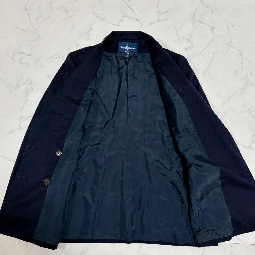 美品 ラルフローレン 金ボタン 紺ブレ ダブルジャケット 10 M相当 ネイビー