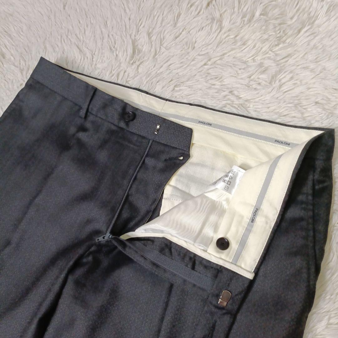 極美品■PAOLONI パオローニ イタリア製 セットアップ スーツ　グレー